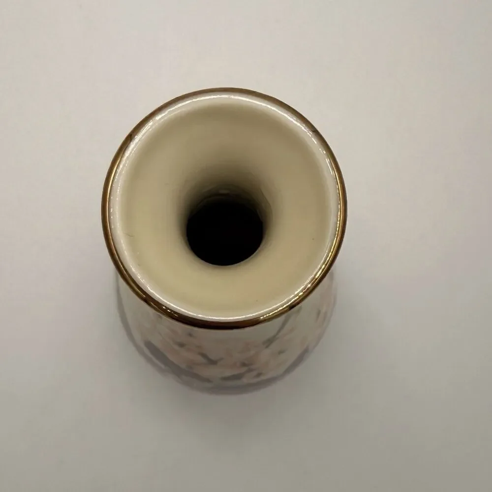 Toyo French Black Orchid 9” Bud Vase Magie Japan Butterfly Gold Trim Vintage